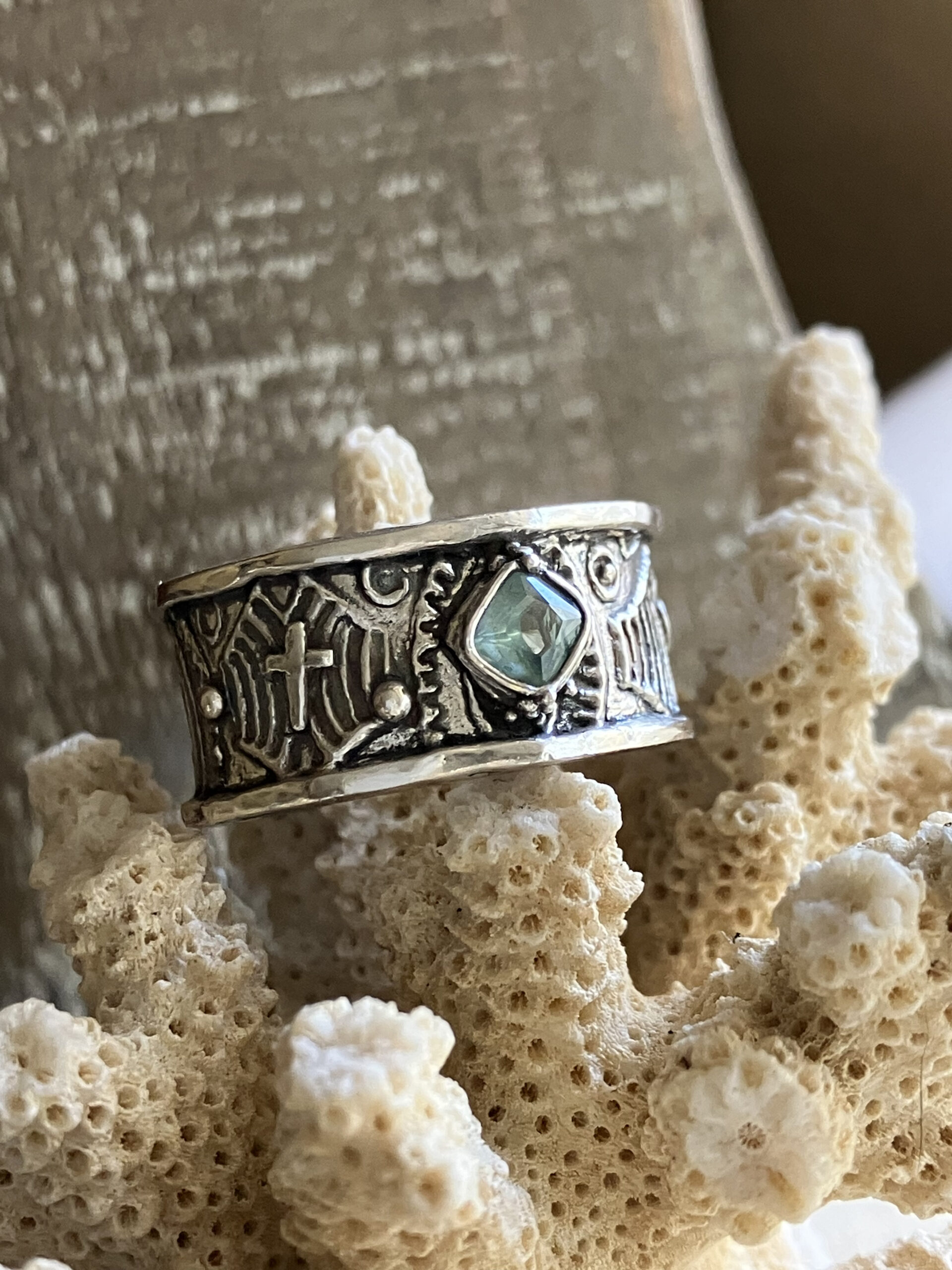 Sterling Clay Boho Ring