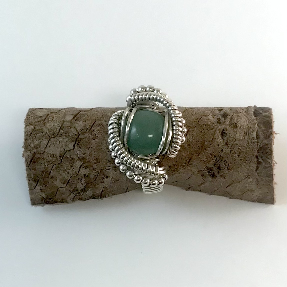 Wire Woven Beaded Ring