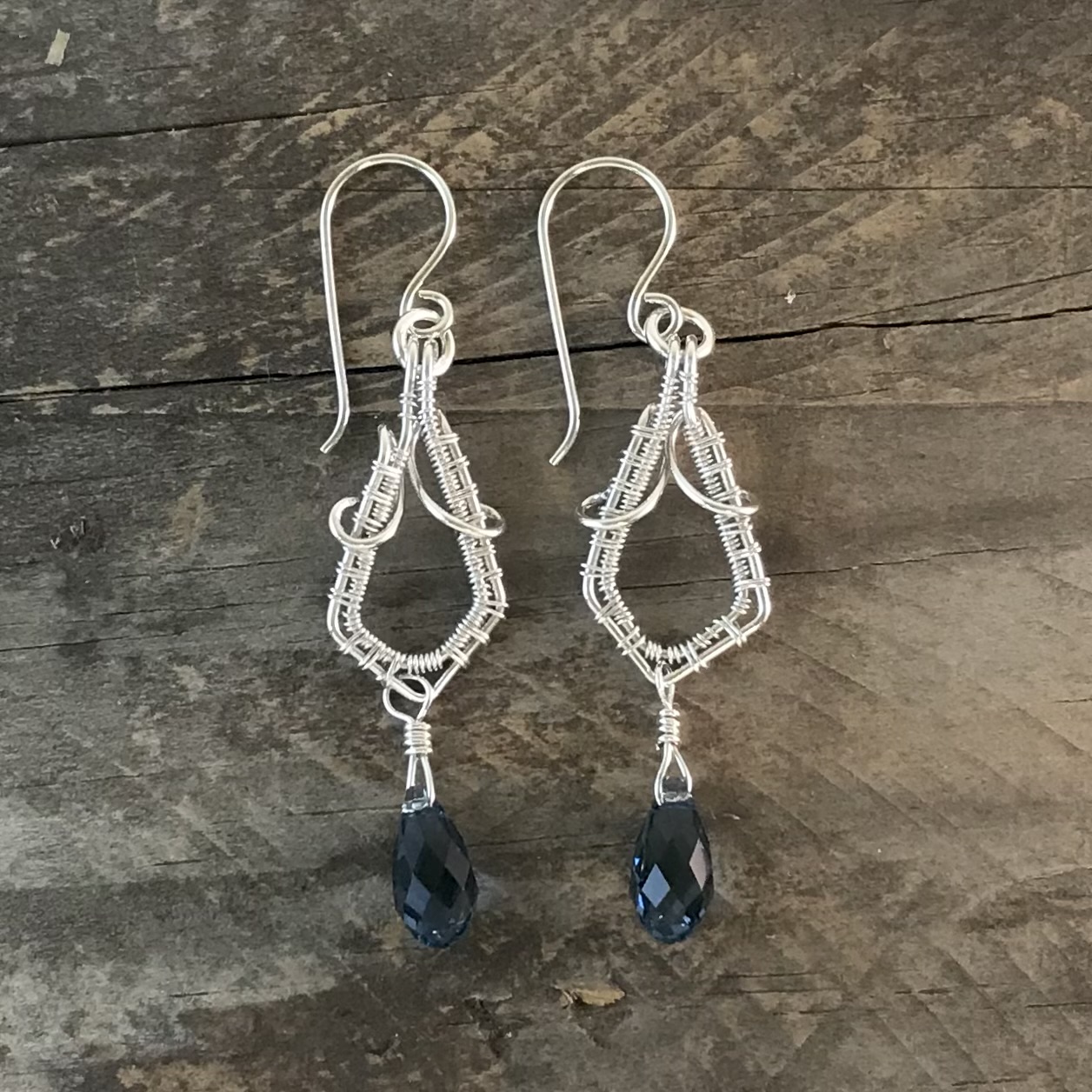 Wire Woven Crystal Earrings